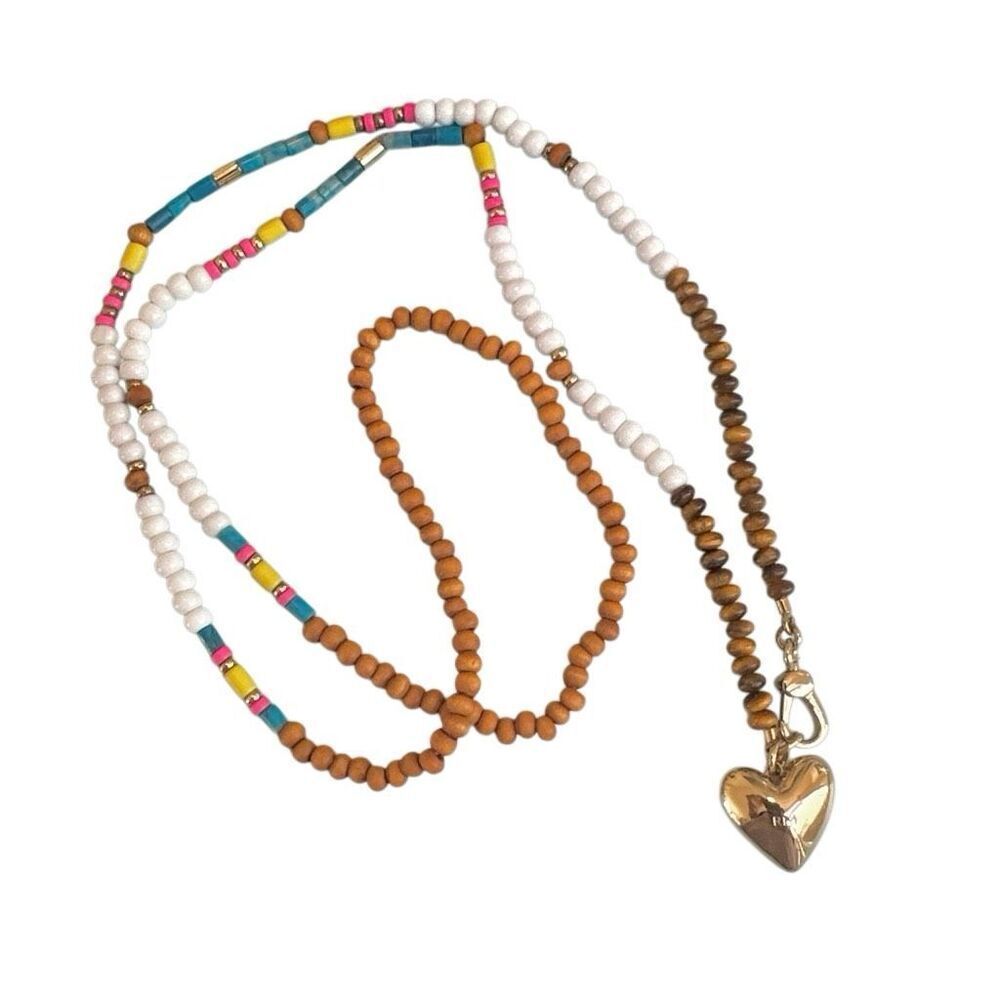 Rebecca Minkoff Gold Plated Beaded Heart Necklace - Picture 10 of 11